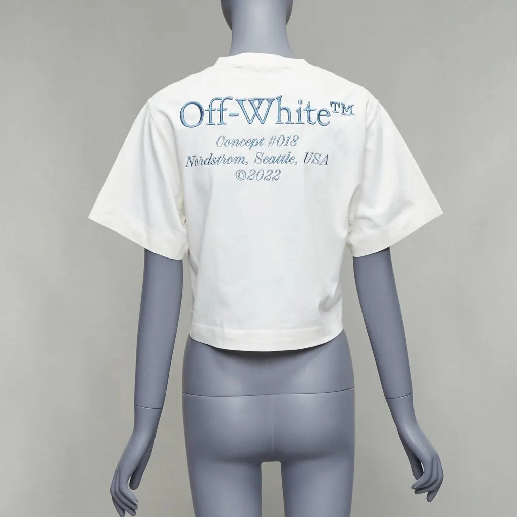Off-White Embroidered Logo Tee Ecru Cotton Good - Box View