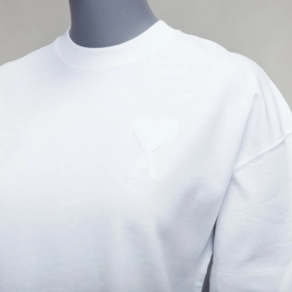 Ami Heart Badge Tee White Cotton Good - Back View