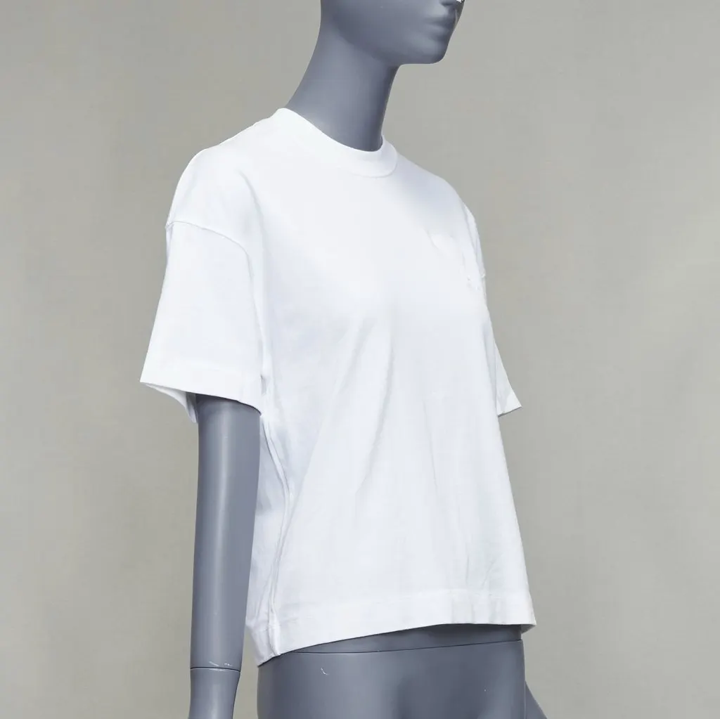 Ami Heart Badge Tee White Cotton Good - Inside View