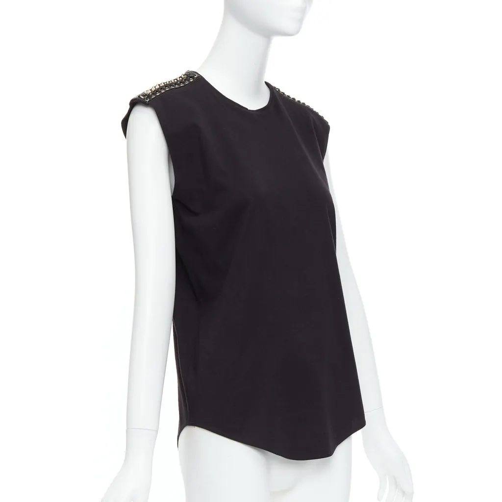 Balmain Chain Leather Tank Black Cotton Very good - Inside View