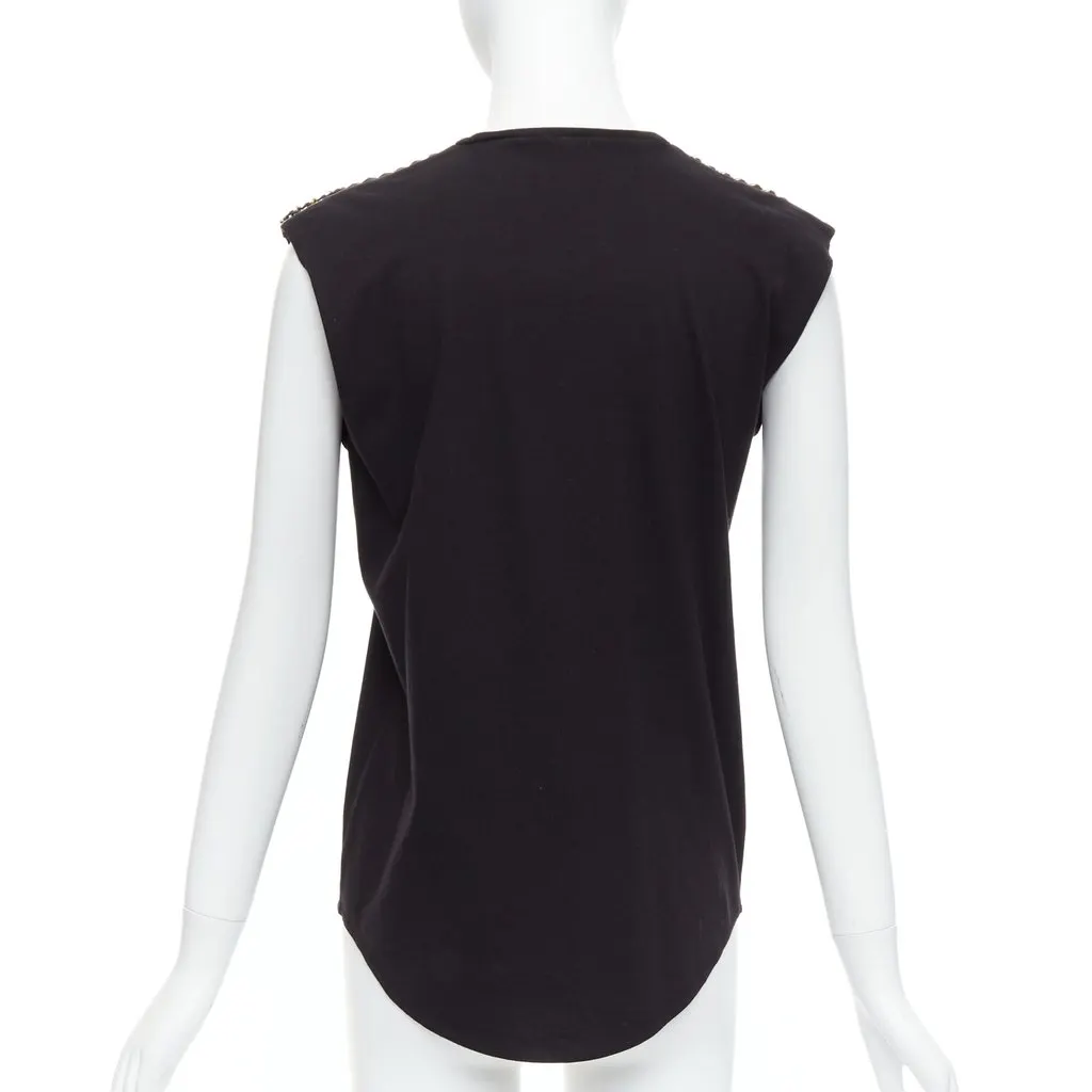 Balmain Chain Leather Tank Black Cotton Very good - Box View