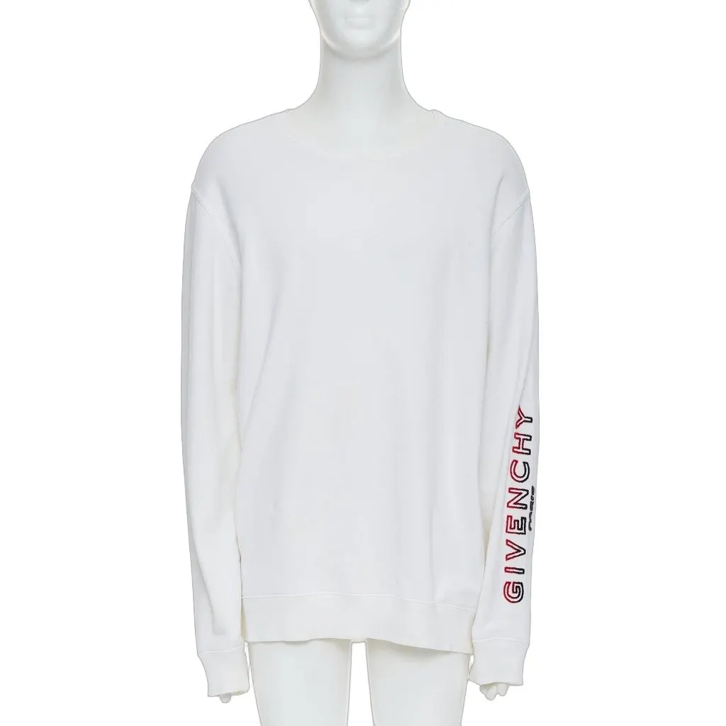 Givenchy Gradient Logo Sweater Ecru Cotton Fair - Front View