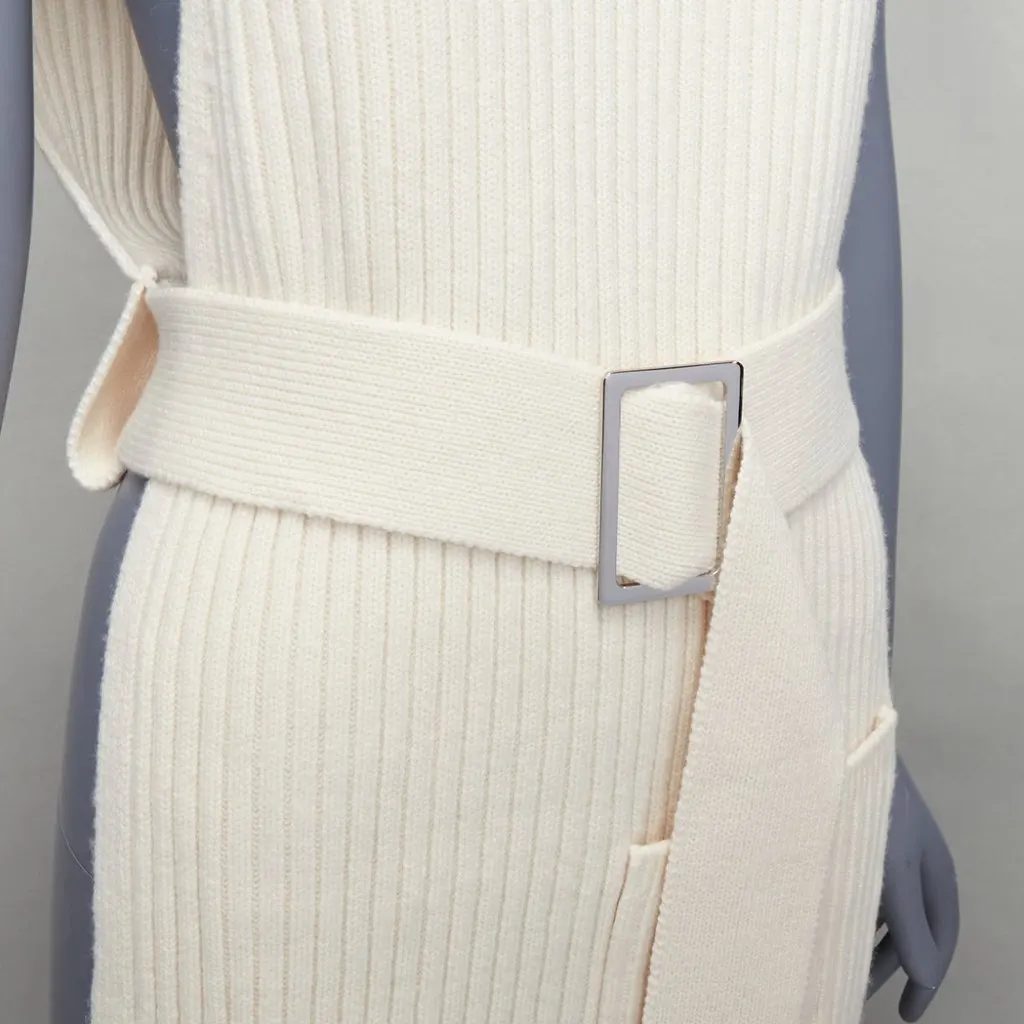 Tibi Ribbed Funnel Vest Ecru Wool Never worn - Back View