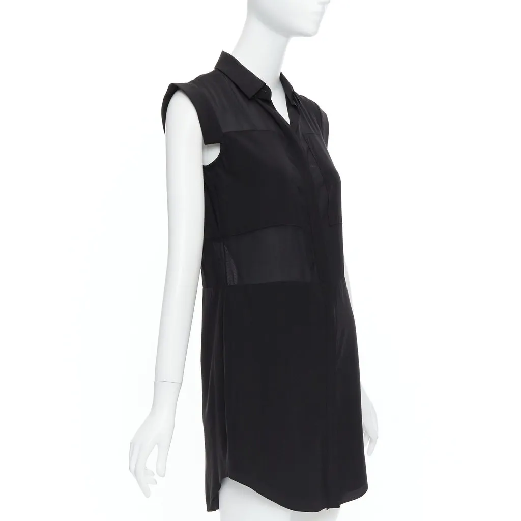 T by Alexander Wang Sheer Panel Dress Black Silk Very good - Inside View