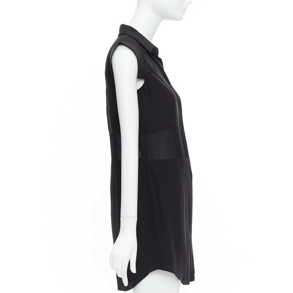 T by Alexander Wang Sheer Panel Dress Black Silk Very good - Model View