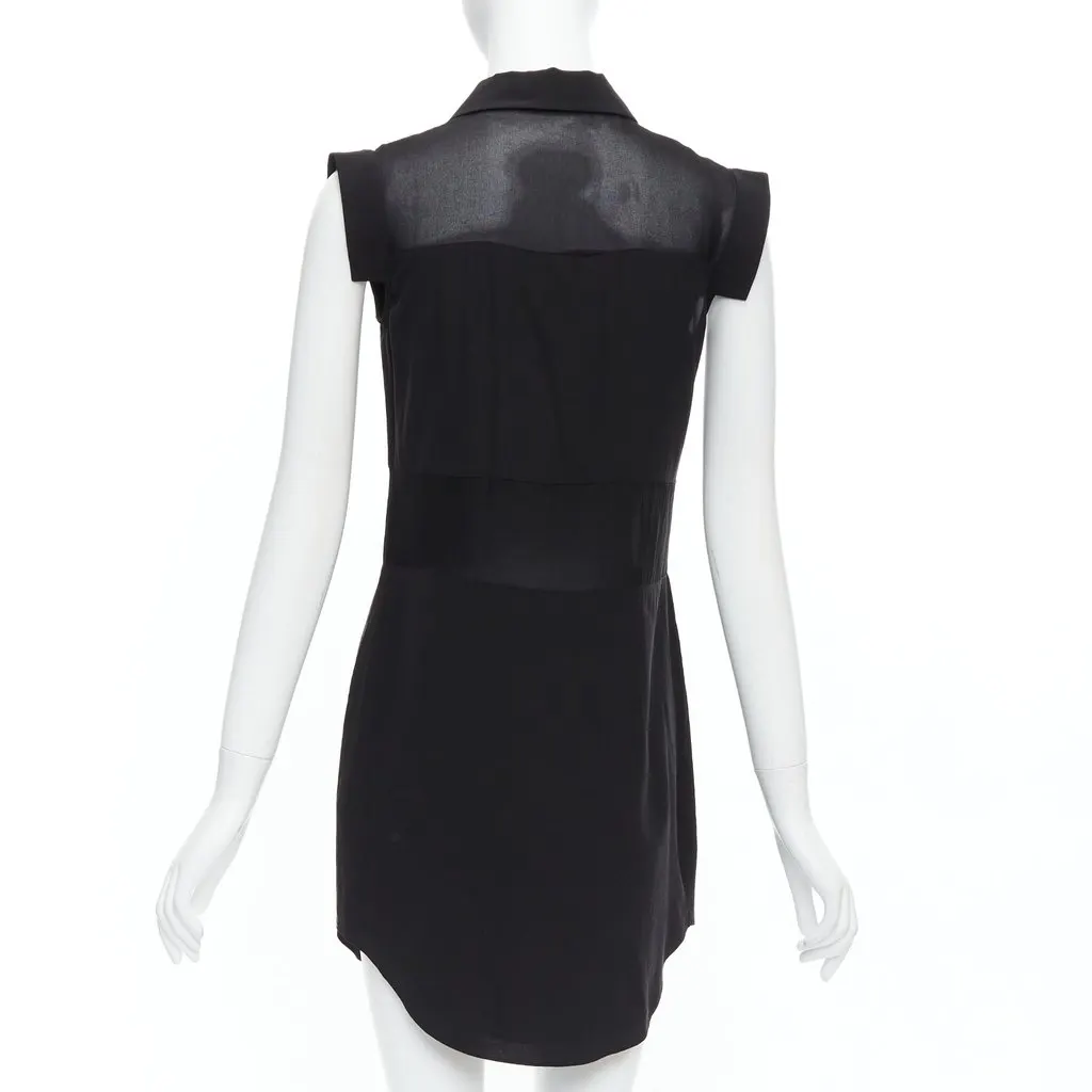 T by Alexander Wang Sheer Panel Dress Black Silk Very good - Box View