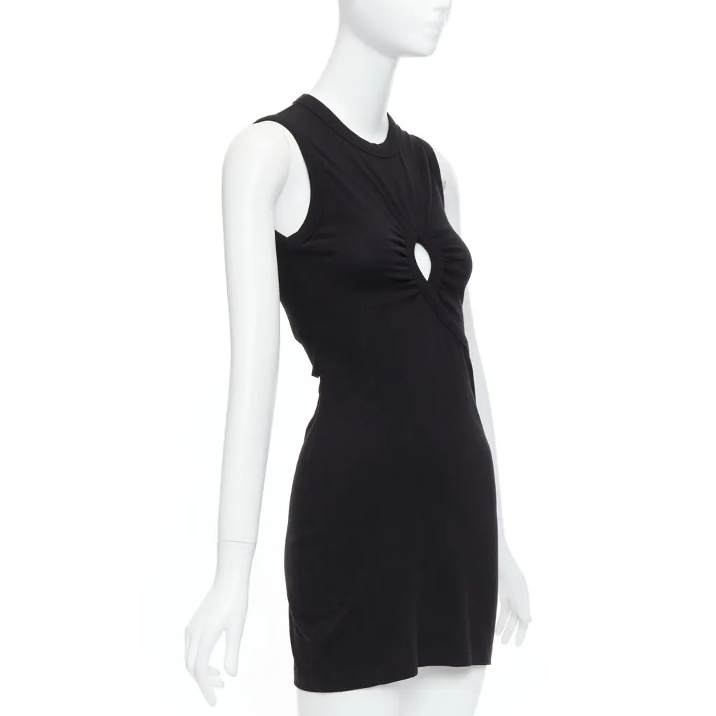 T by Alexander Wang Cutout Draped Dress Black Cotton Very good - Inside View