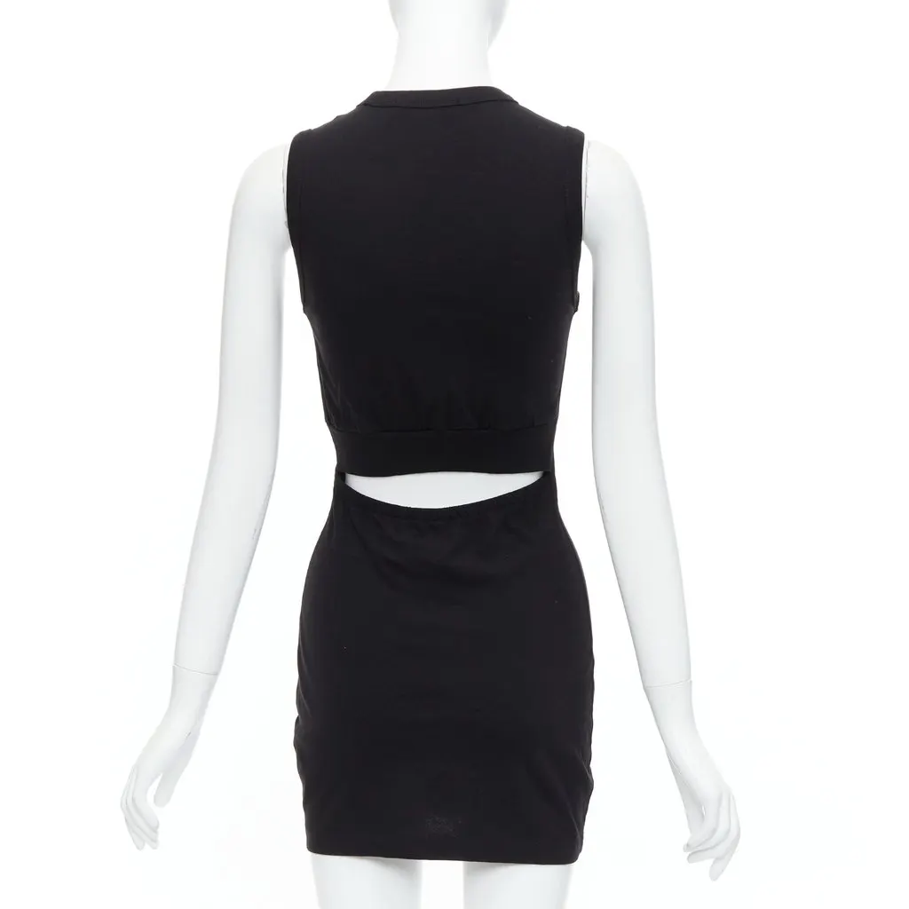 T by Alexander Wang Cutout Draped Dress Black Cotton Very good - Box View