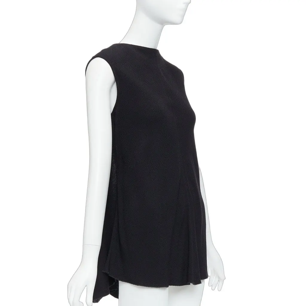 Victoria Beckham Backless Belted Top Black Polyester Good - Front View