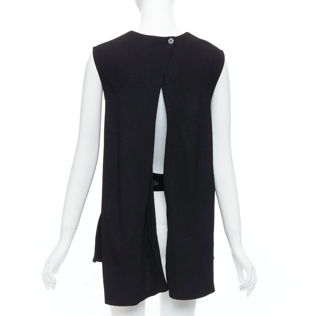 Victoria Beckham Backless Belted Top Black Polyester Good - Back View
