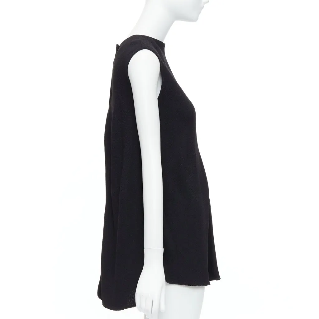 Victoria Beckham Backless Belted Top Black Polyester Good - Model View