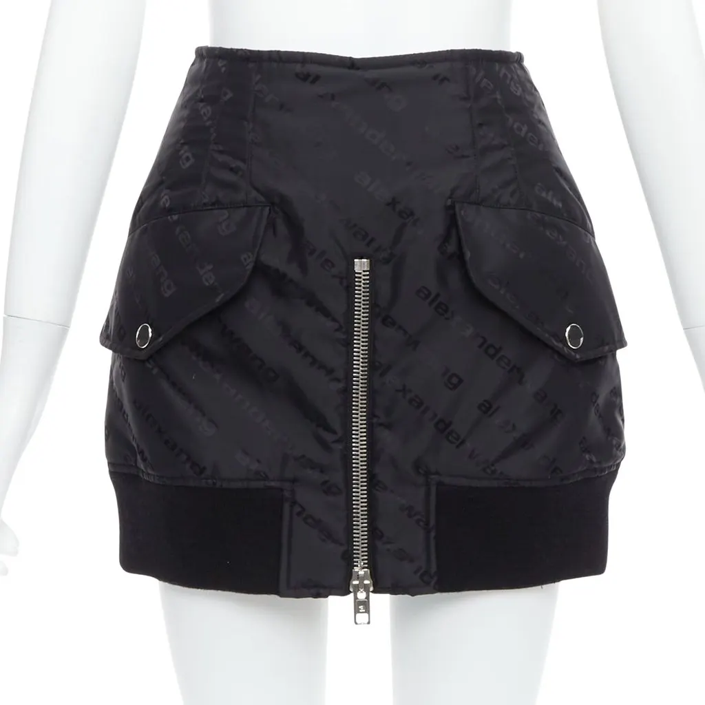 Alexander Wang Bomber Mini Skirt Black Very good - Front View