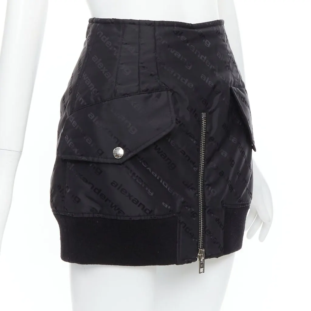 Alexander Wang Bomber Mini Skirt Black Very good - Back View