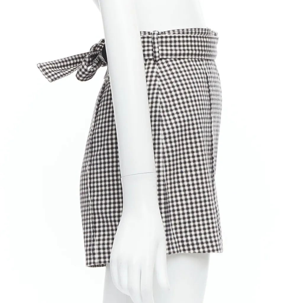 Zimmermann Gingham Print Shorts White Cotton Never worn - Model View
