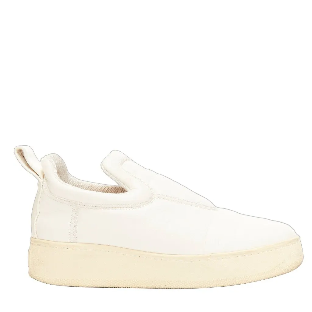Celine Cream Platform Shoes Ecru Leather Fair - Front View