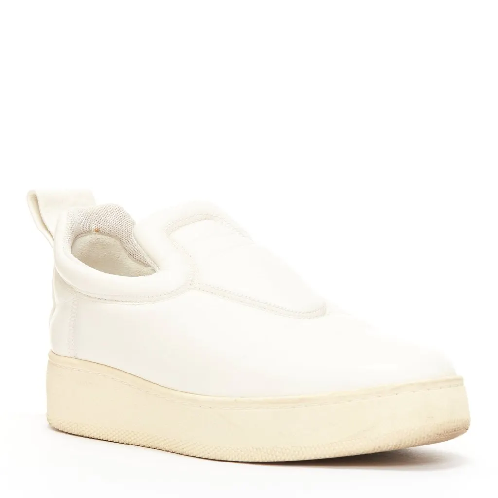 Celine Cream Platform Shoes Ecru Leather Fair - Back View