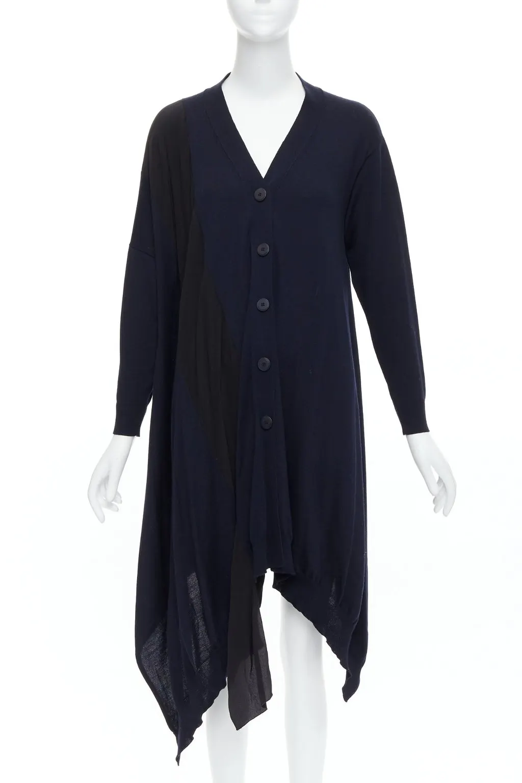 Stella McCartney High Low Cardigan Navy Wool Very good - Front View
