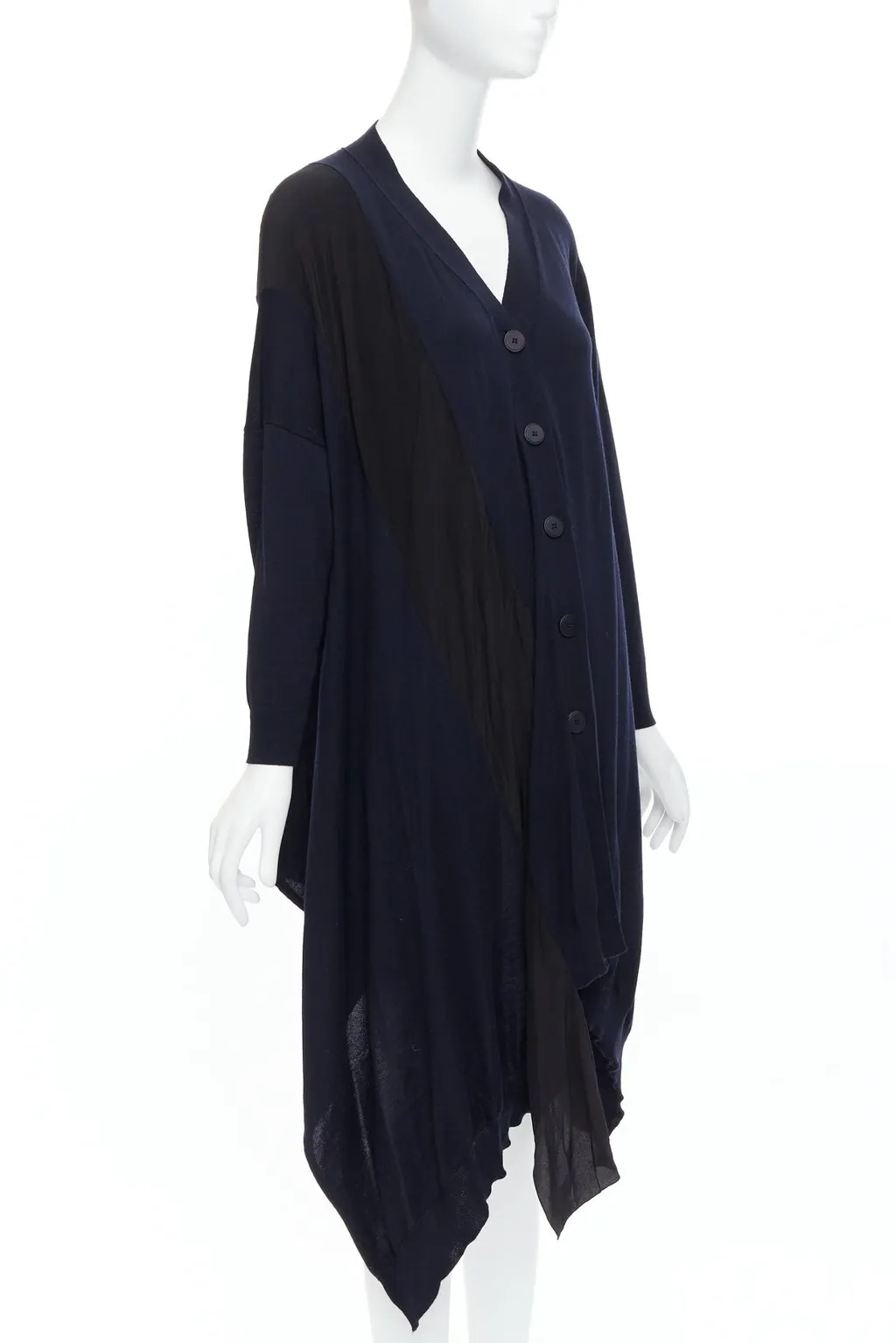Stella McCartney High Low Cardigan Navy Wool Very good - Inside View