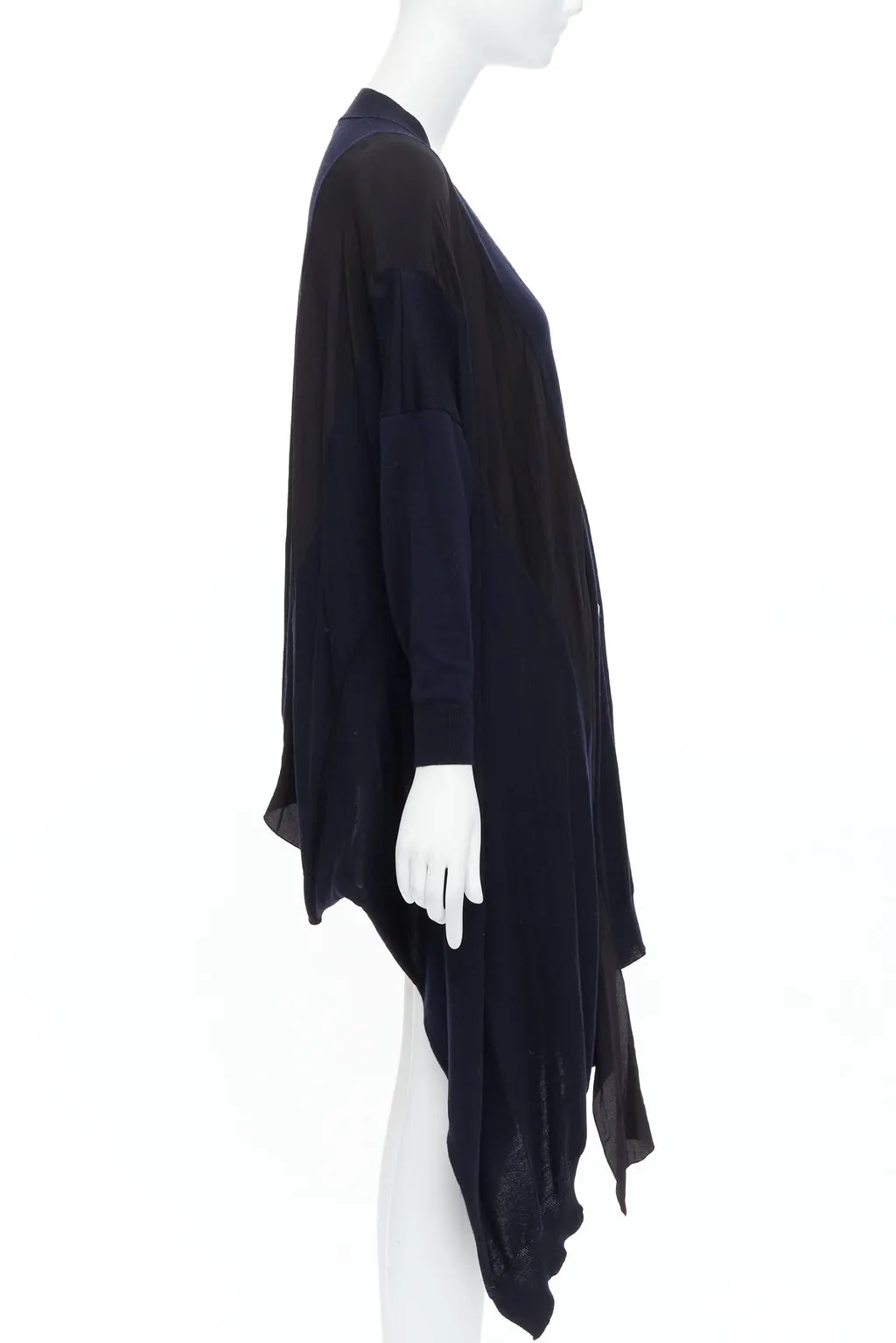Stella McCartney High Low Cardigan Navy Wool Very good - Model View