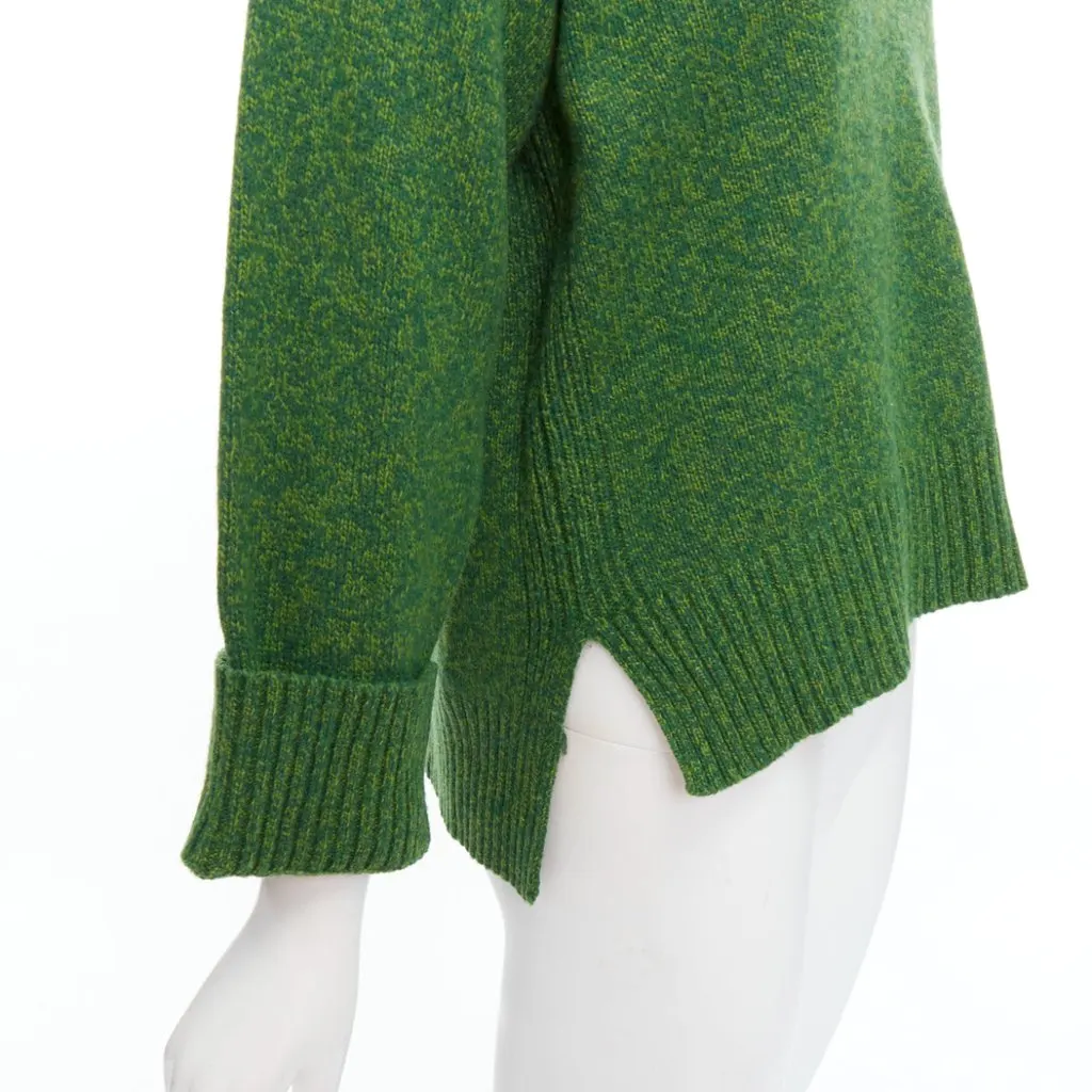 Ganni Vneck Cropped Sweater Green Wool Never worn - Back View