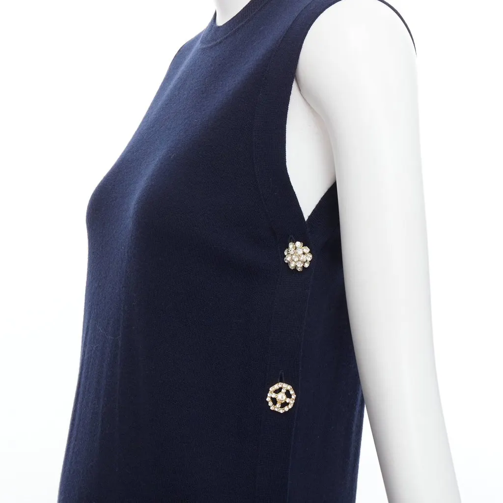 Adam Lippes Crystal Hi Low Top Navy Polyester Very good - Back View