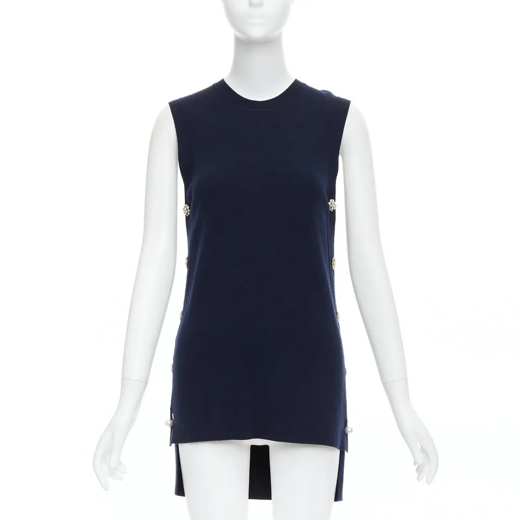 Adam Lippes Crystal Hi Low Top Navy Polyester Very good - Inside View