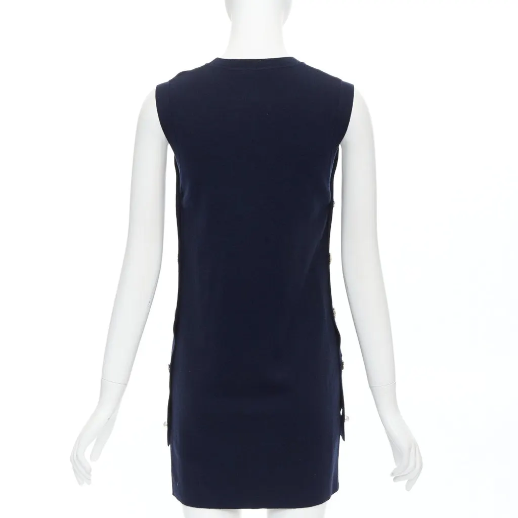 Adam Lippes Crystal Hi Low Top Navy Polyester Very good - Box View
