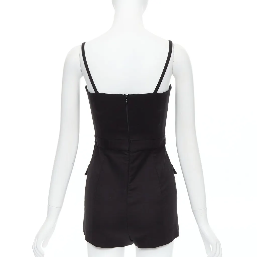 RED VALENTINO GARAVANI Button Cargo Playsuit Black Cotton Very good - Box View