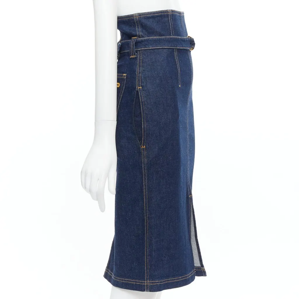 PHILOSOPHY DI ALBERTA FERRETTI Denim Pencil Skirt Blue Cotton Never worn - Model View
