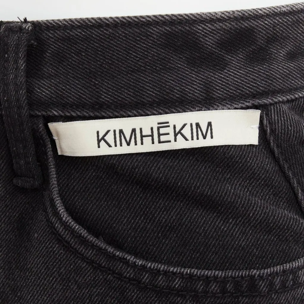 Kimhekim Frayed Denim Skirt Black Cotton Never worn - Back View