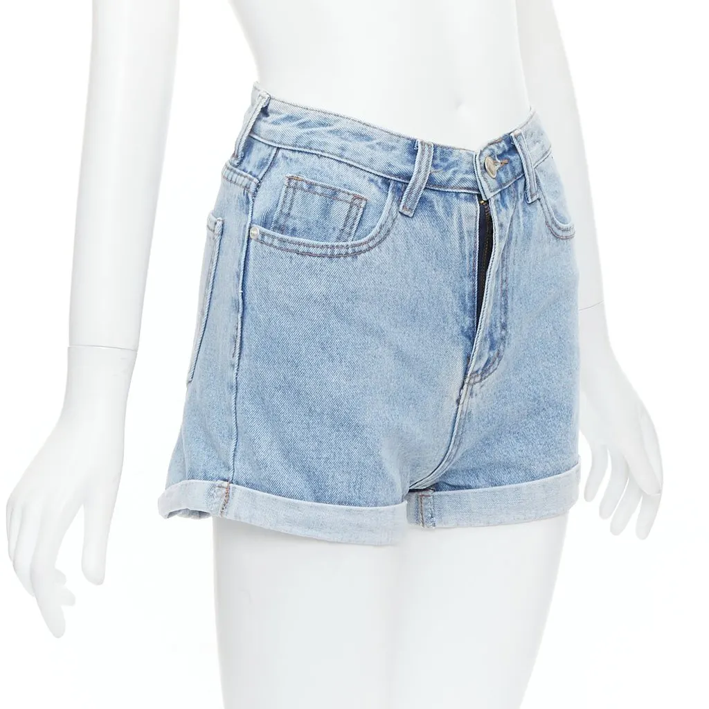 Kimhekim Denim Cuff Shorts Blue Denim Very good - Inside View