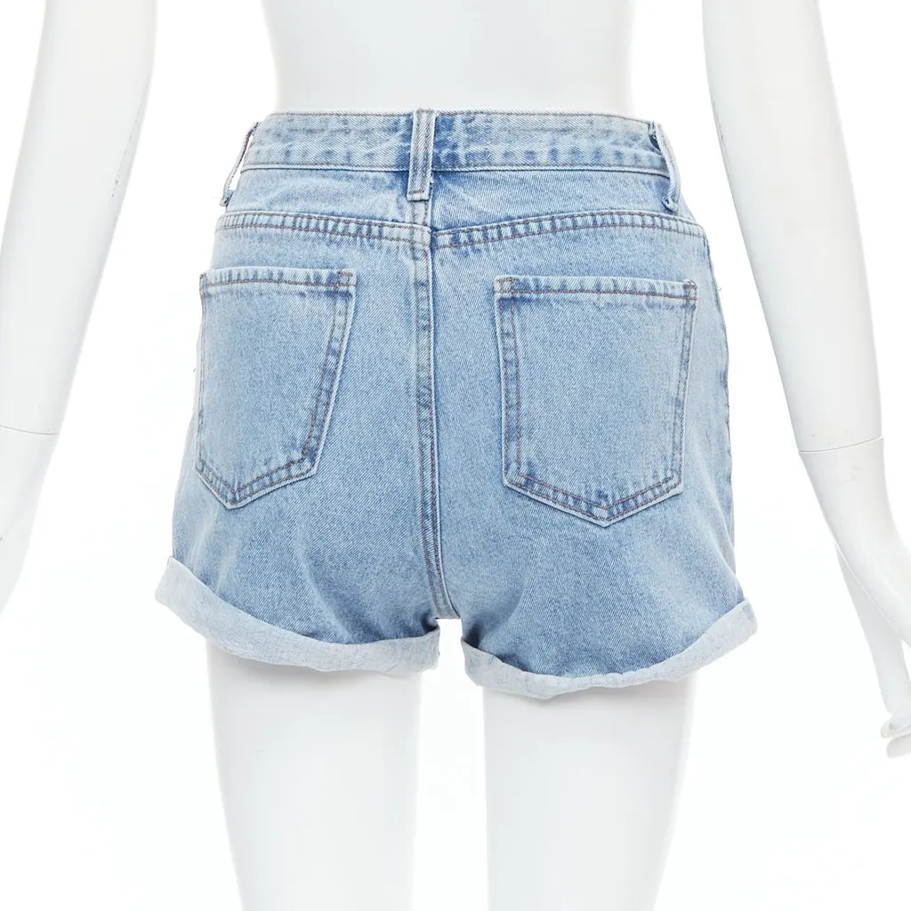 Kimhekim Denim Cuff Shorts Blue Denim Very good - Box View