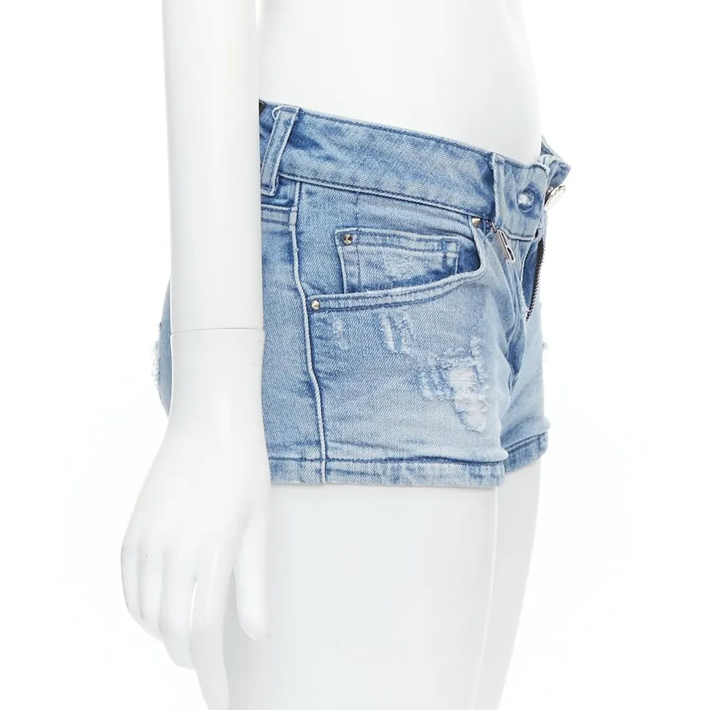 Pierre Balmain Logo Charm Shorts Blue Cotton Very good - Model View