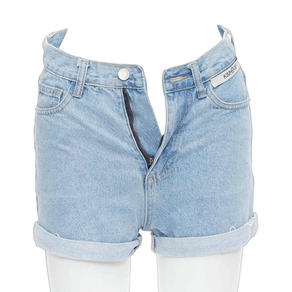 Kimhekim Rolled Cuff Shorts Blue Cotton Very good - Front View