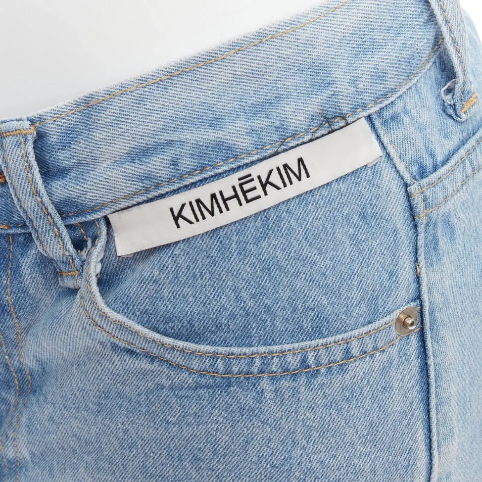 Kimhekim Rolled Cuff Shorts Blue Cotton Very good - Back View