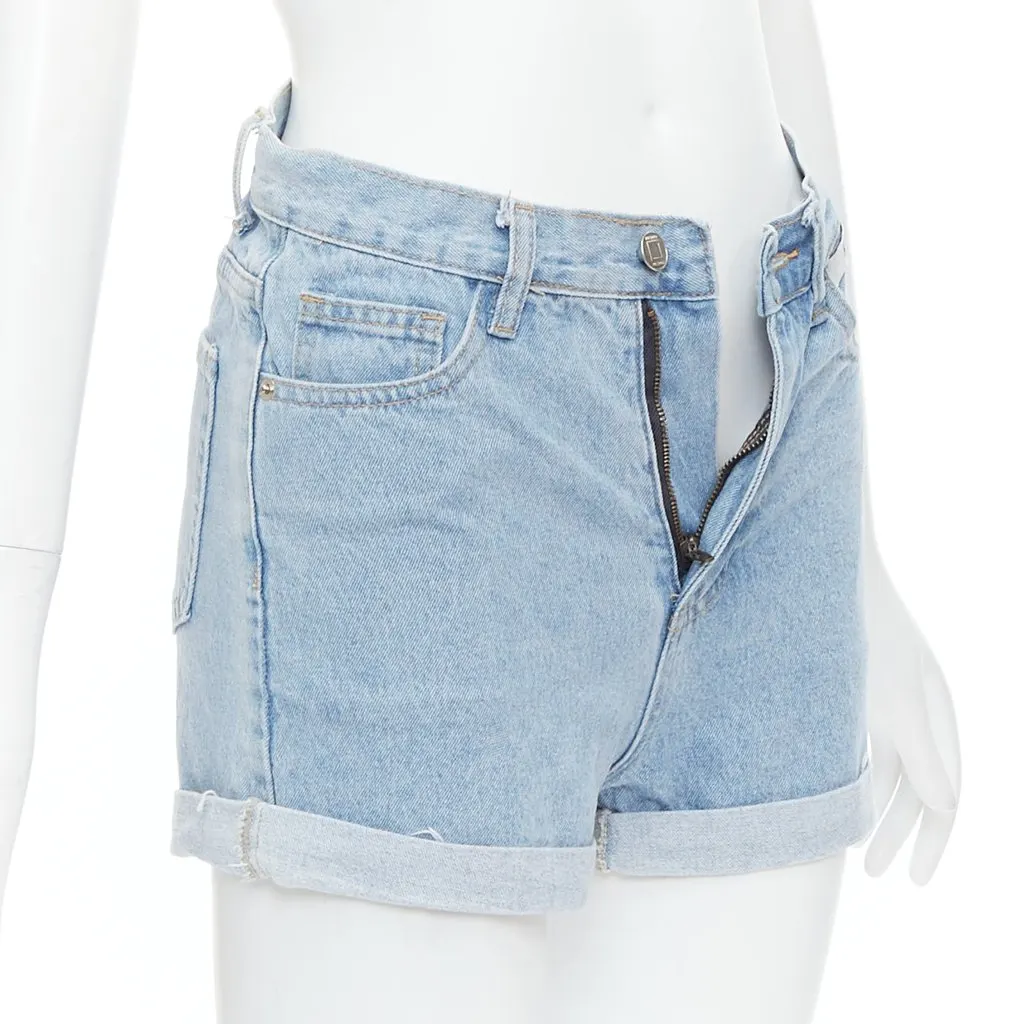 Kimhekim Rolled Cuff Shorts Blue Cotton Very good - Inside View