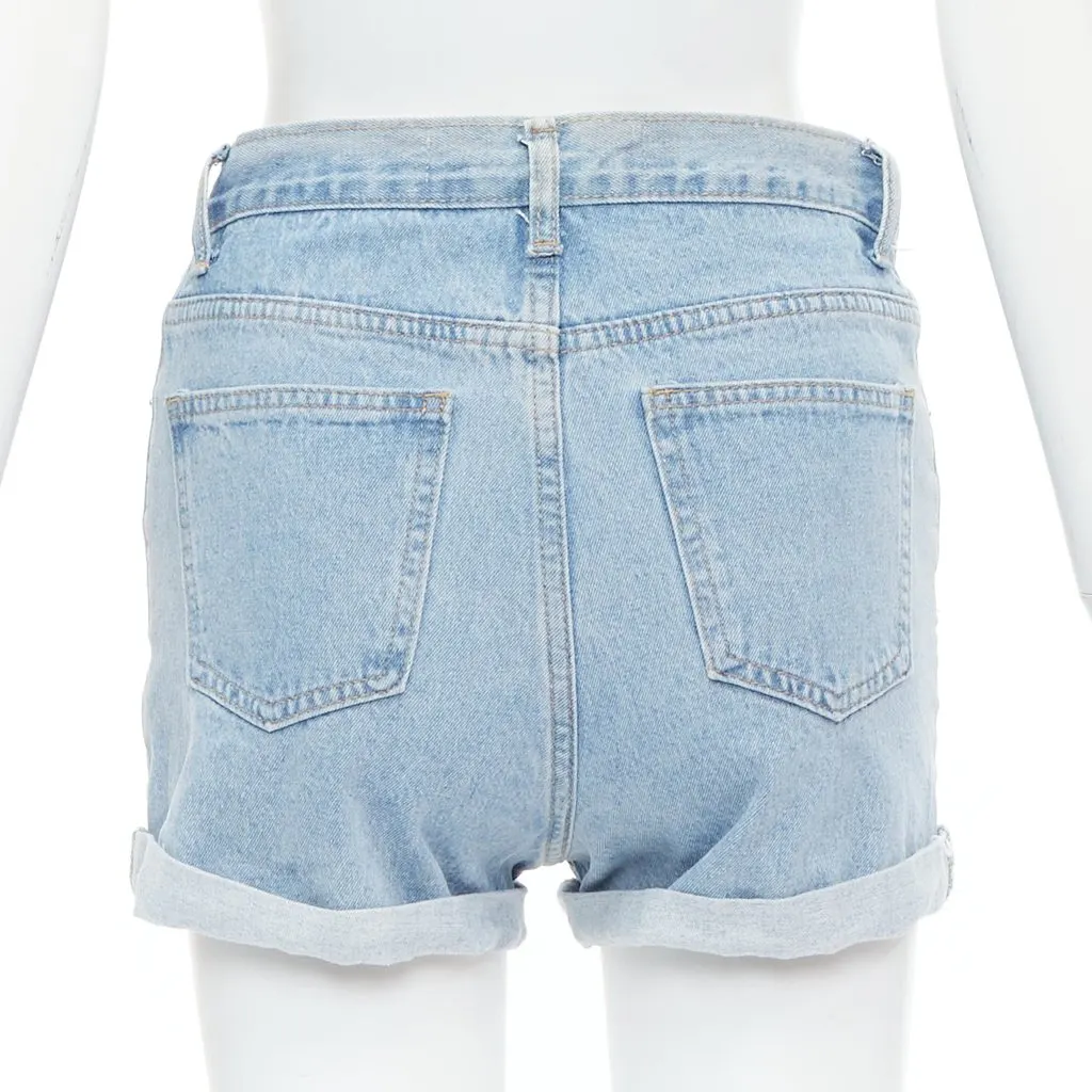 Kimhekim Rolled Cuff Shorts Blue Cotton Very good - Box View