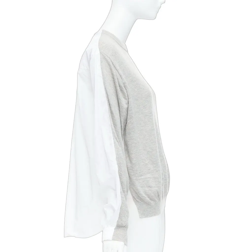 Tibi Ruched Back Sweater Grey Wool Very good - Front View