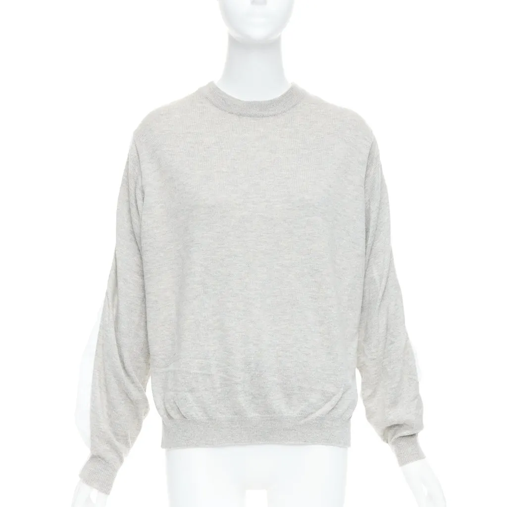 Tibi Ruched Back Sweater Grey Wool Very good - Inside View