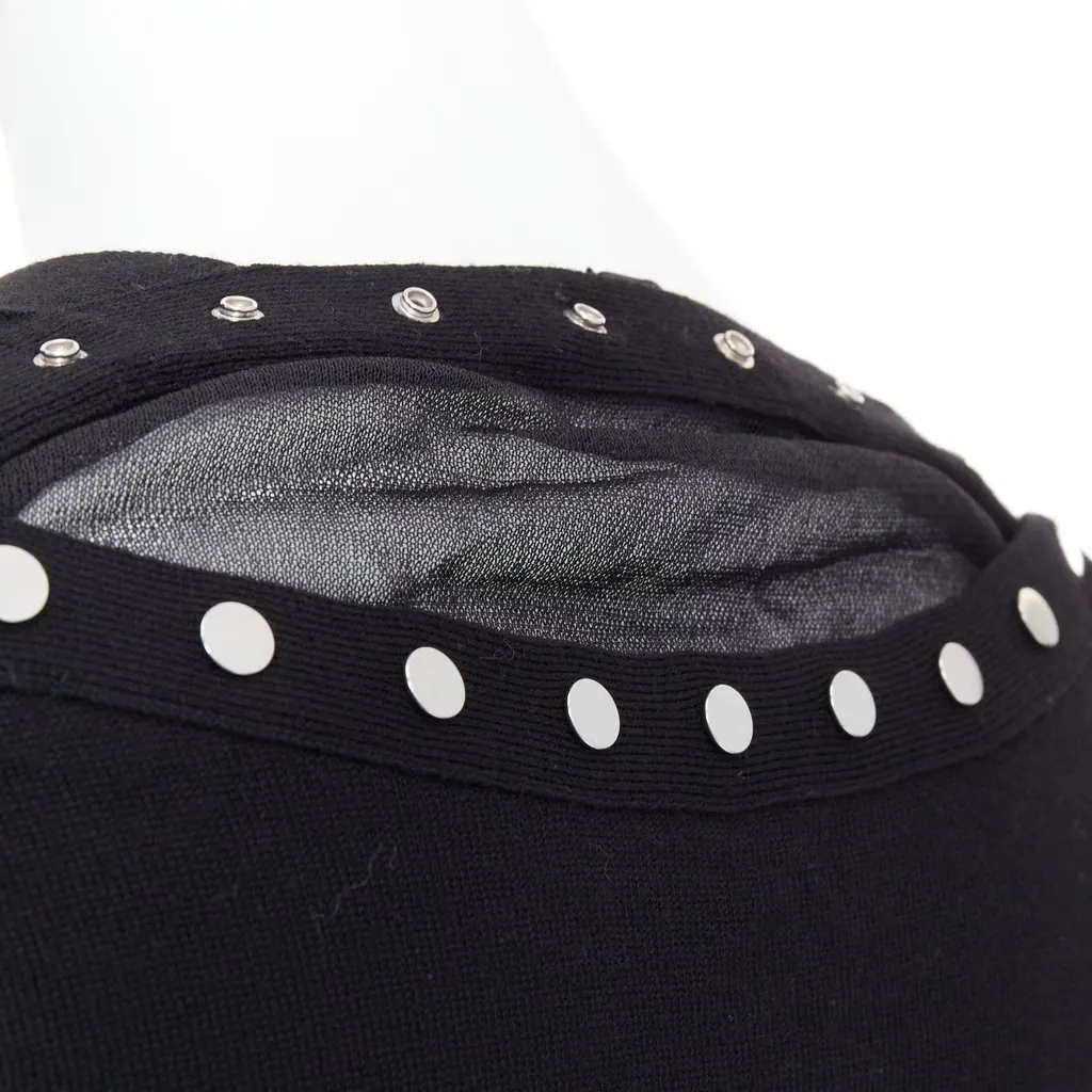 Alexander Wang Sheer Back Cardigan Black Wool Very good - Back View