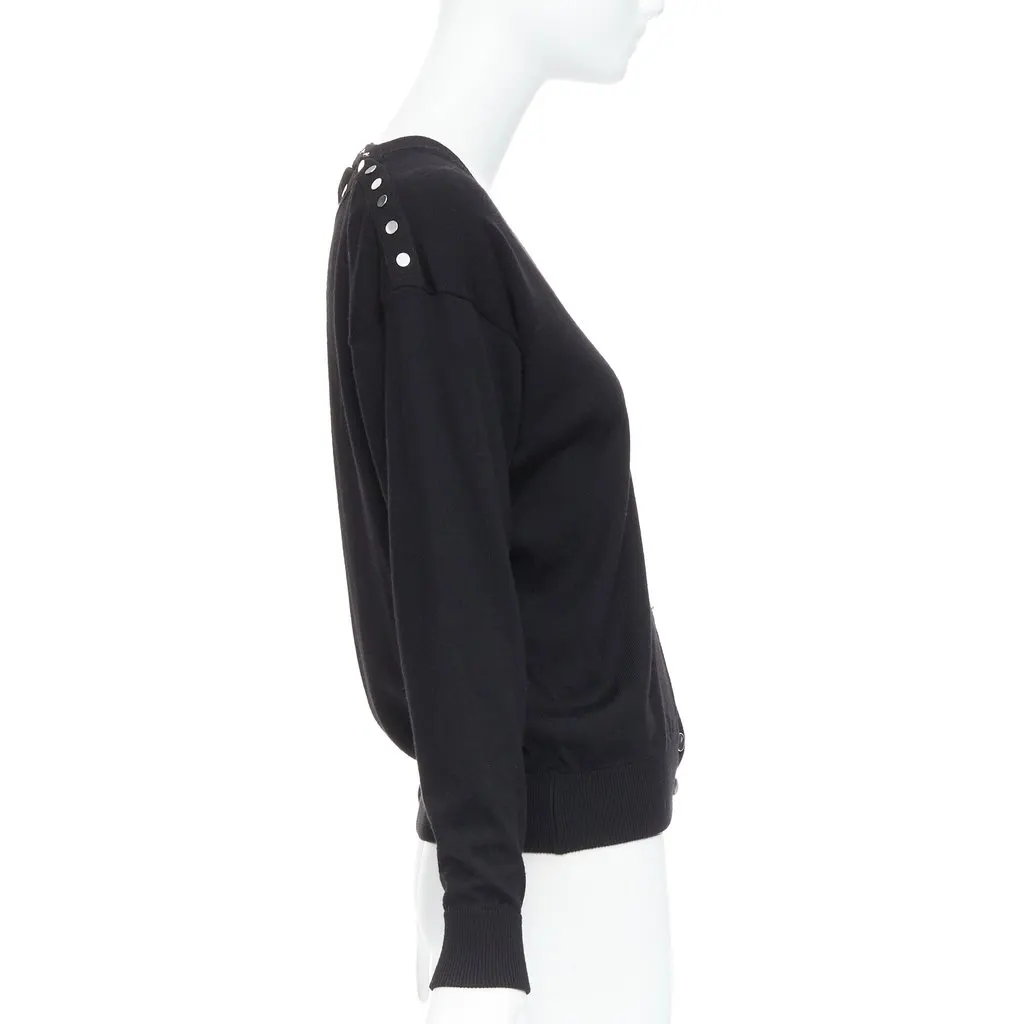 Alexander Wang Sheer Back Cardigan Black Wool Very good - Model View