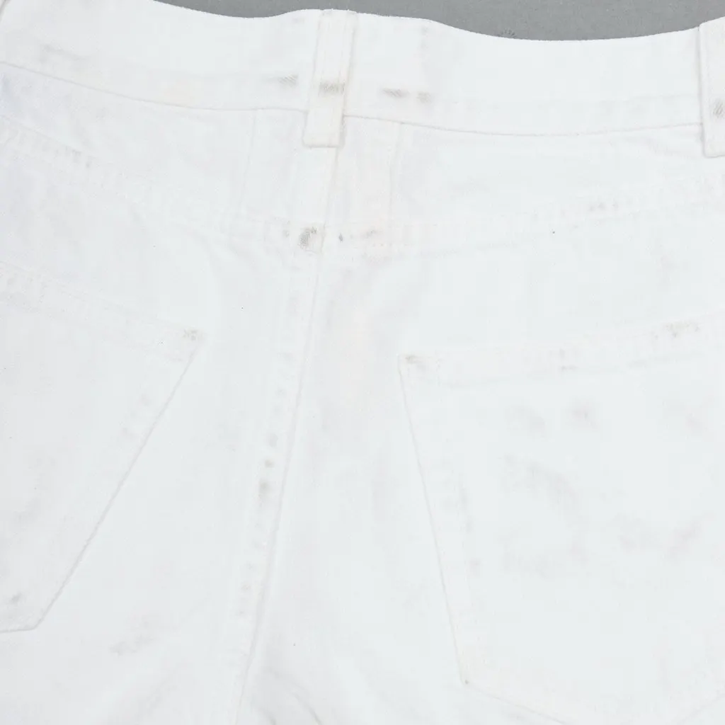 Saint Laurent Frayed Denim Shorts White Cotton Fair - Box View