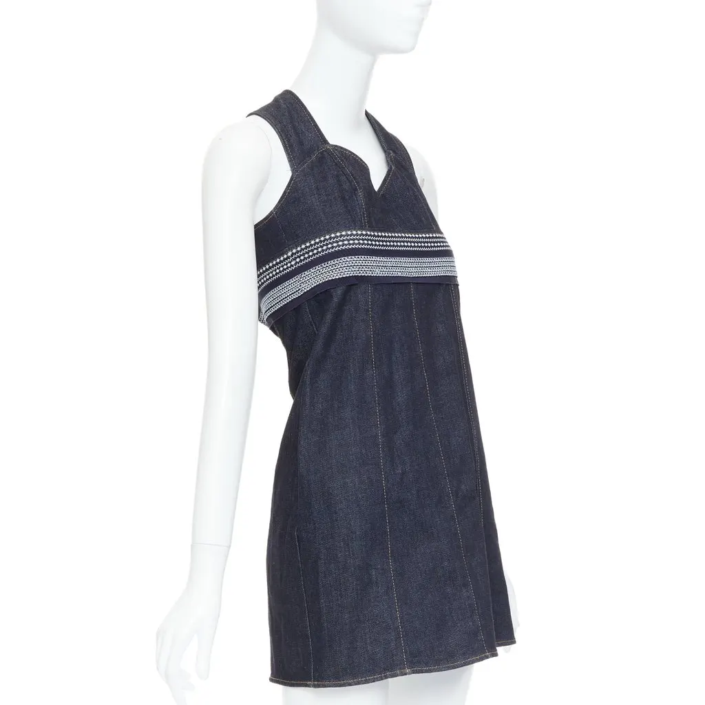 Victoria Beckham Cross Back Dress Blue Denim Very good - Inside View