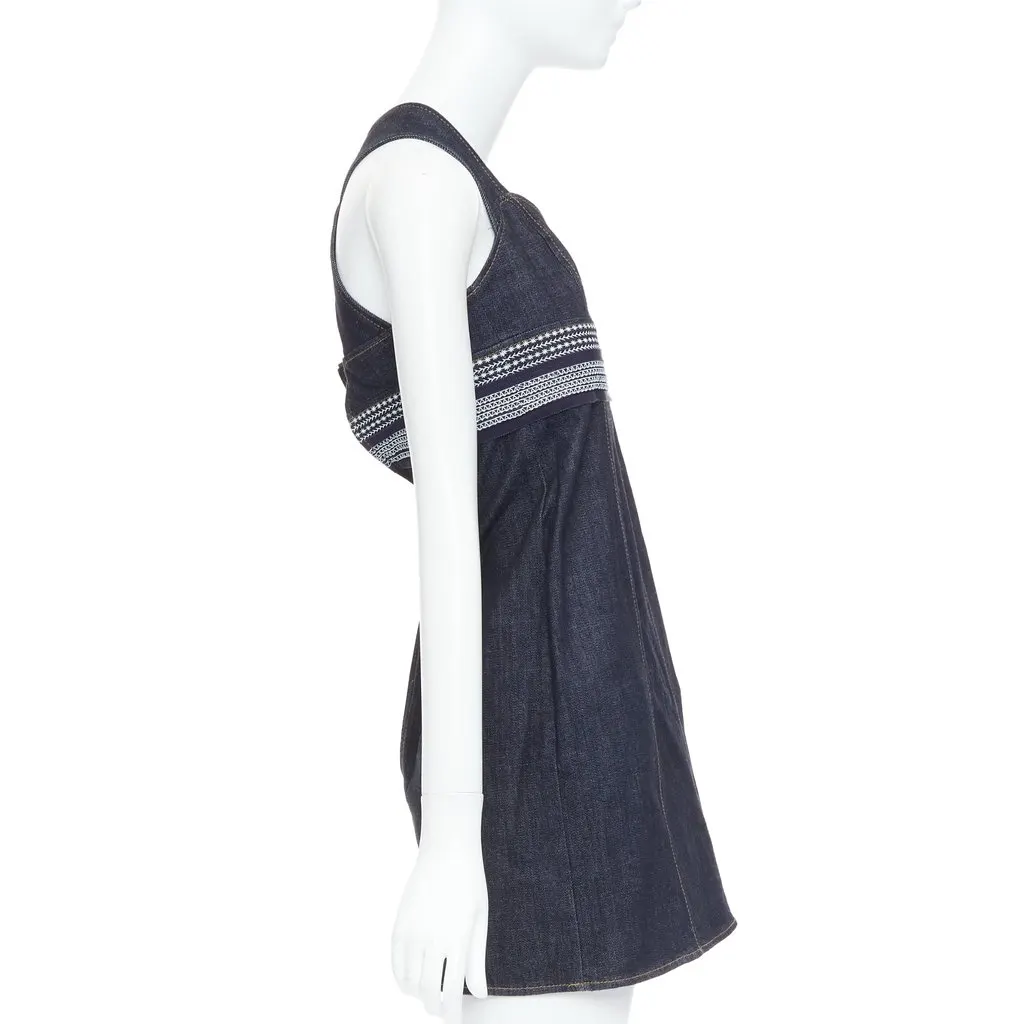 Victoria Beckham Cross Back Dress Blue Denim Very good - Model View