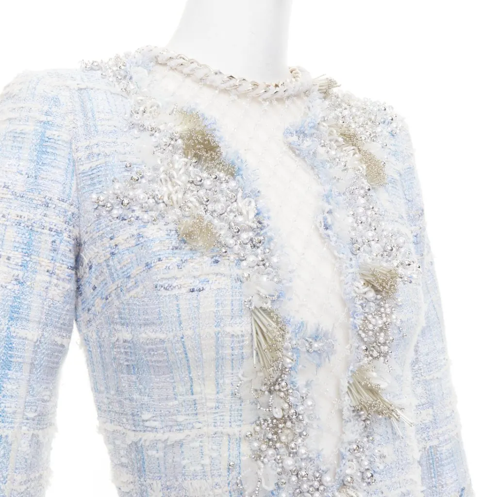 Balmain Blue Cotton Dress Blue Cotton Very good - Back View