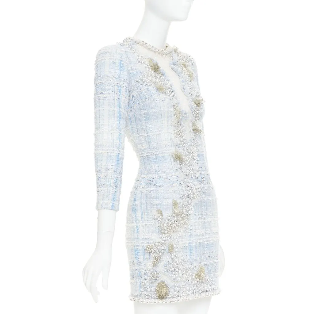 Balmain Blue Cotton Dress Blue Cotton Very good - Inside View