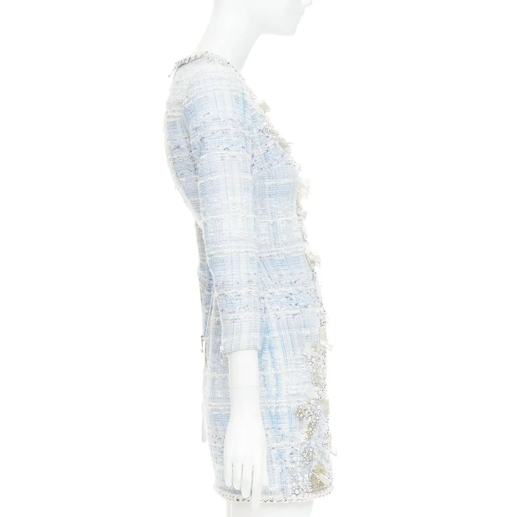 Balmain Blue Cotton Dress Blue Cotton Very good - Model View