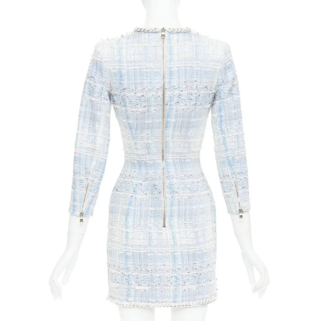 Balmain Blue Cotton Dress Blue Cotton Very good - Box View