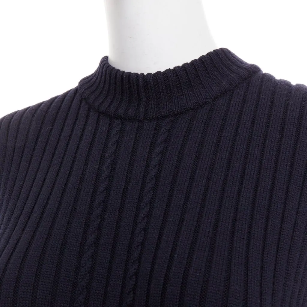 Celine Navy Wool Dress Navy Wool Very good - Back View
