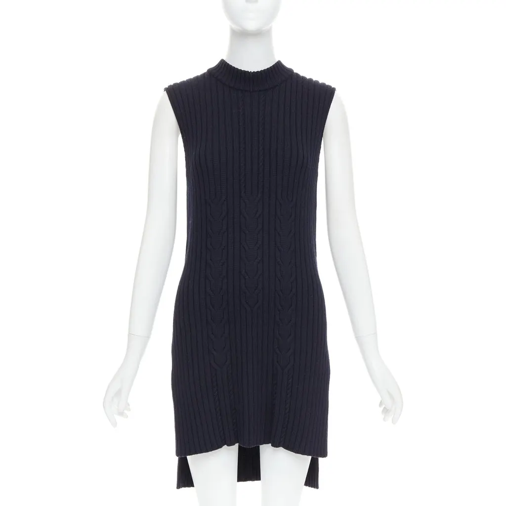 Celine Navy Wool Dress Navy Wool Very good - Inside View
